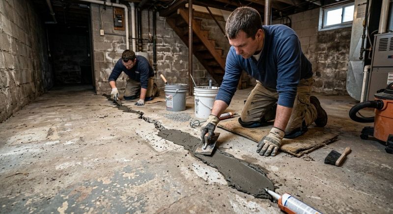 Cracked Basement Floor Repair in Columbus, OH