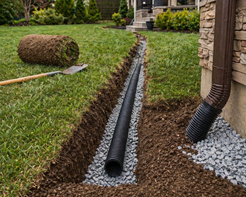 Hillside Drainage Installation in Birmingham, AL